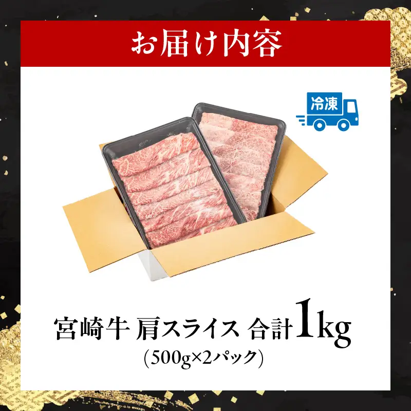 牛肉 肩スライス 牛肉[宮崎牛 1kg]