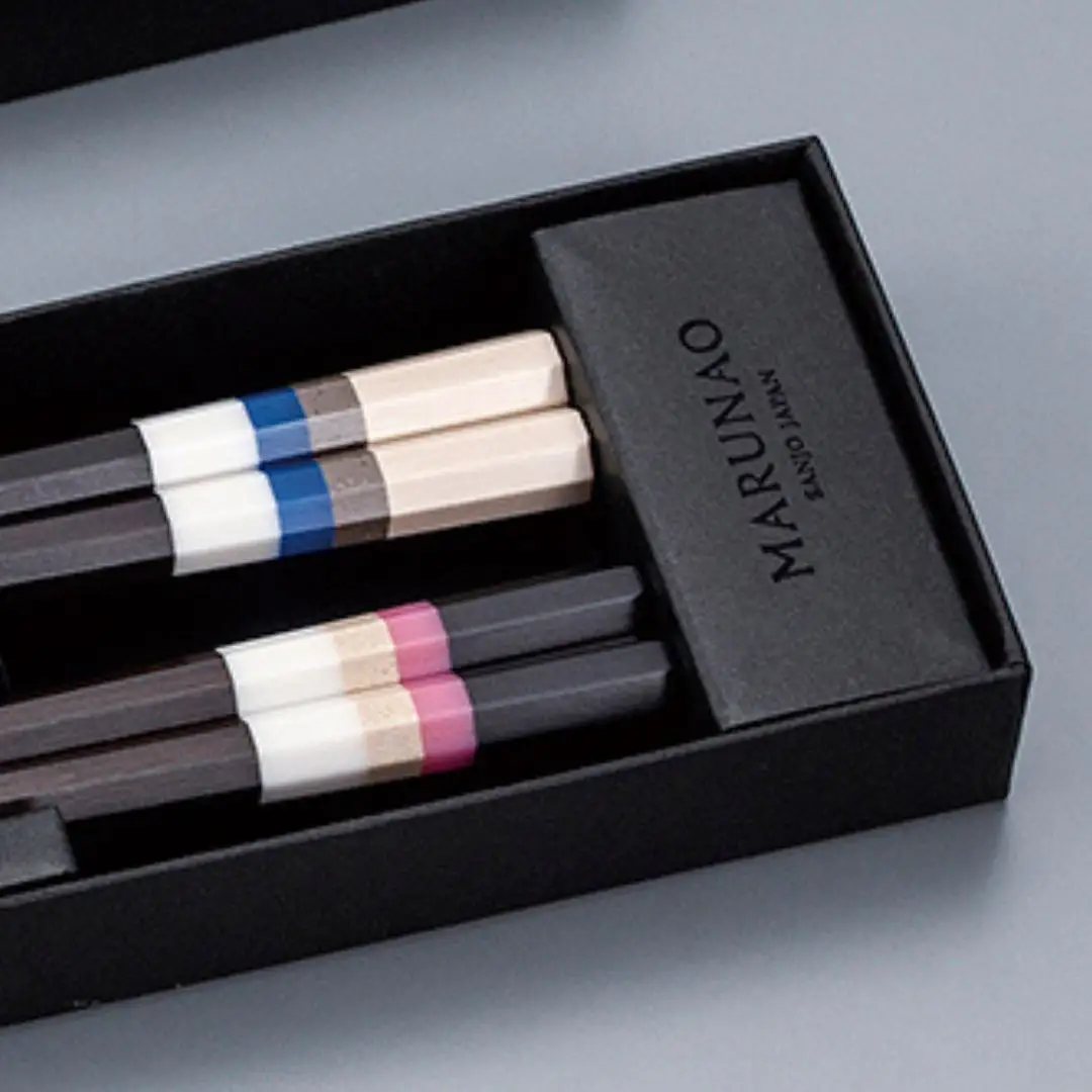 夫婦箸セット ミッドナイトパリ&アオヤマブルー 高級 贈答用 燕三条製 [マルナオ]