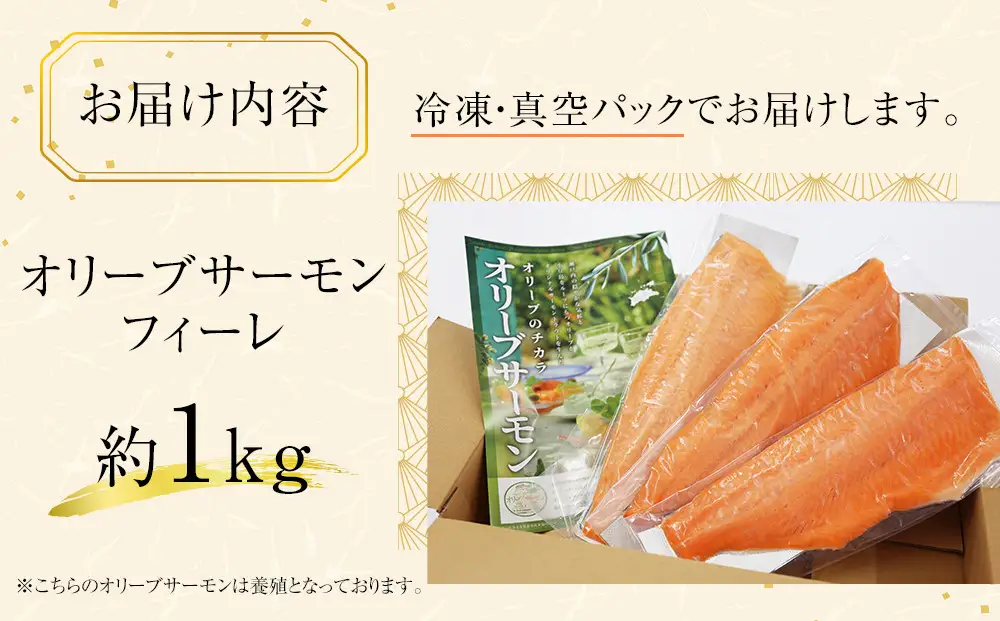 サーモン 冷凍 フィーレ 1kg 生食用 産地直送 小分け サケ 鮭【切り身 生食 お刺し身 刺身 カルパッチョ 造り 魚介 国産 香川県 讃岐 さぬき】