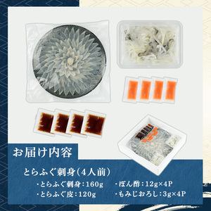 とらふぐ刺身(4人前) 菊盛り一尺大皿30cm ふぐ フグ 本ふぐ ふぐ刺し ふぐ皮 てっさ もみじおろし 高級 お祝い ギフト  贈り物 贈答用 ギフト 冷凍【マル五】as06-003