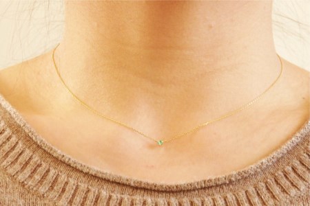 5月 誕生石 K18イエローゴールドエメラルドネックレス [工房グリーム 山梨県 中央市 21470831] アクセサリー ジュエリー プレゼント ギフト 贈りもの