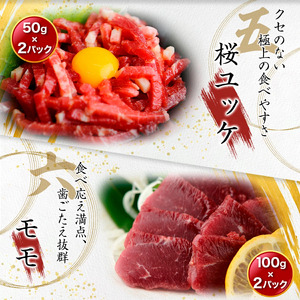 【国産】厳選 桜馬刺し 6種 500g 国産 馬刺し 大トロ 中トロ イチボ カルビ ユッケ モモ 馬肉 馬 肉刺し 専用醤油 JSファーム 熊本 阿蘇 南小国町 送料無料