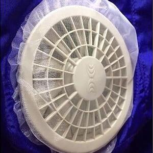 水洗いできる ポリエステル製 ファン付きジャケット用防塵カバー メッシュ：9 カラー：白【水洗いできる ポリエステル製 ファン付きジャケット用防塵カバー ファン付きジャケット 大阪府 門真市 】