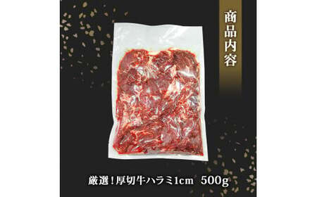 厳選 牛ハラミ 厚切り 500g 味付 急速 冷凍 1cmカット 牛肉 焼肉 バーベキュー ＢＢＱ 宮城県 東松島市 オンラインワンストップ 対応 自治体マイページ 佐利 B