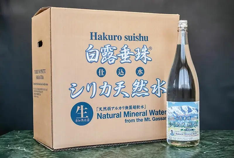 日本酒の仕込み水！竹の露　白露垂珠　仕込み水シリカ天然水　1800ml（一升瓶）×8本セット　K28-757