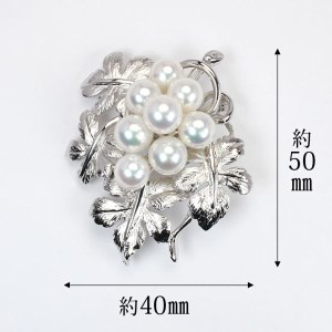 パールブローチ 植物モチーフ 本真珠 7mm シルバー製 b-mp120a7h