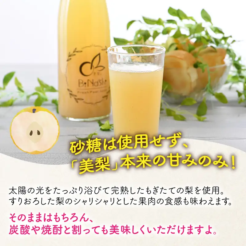 女子力高めの梨農家姉妹がおくる！ 完熟すりおろし美梨ジュース （720ml × 2本） 【なしジュース フルーツジュース 果汁飲料 果物 ギフト 贈り物】 [A-6320]