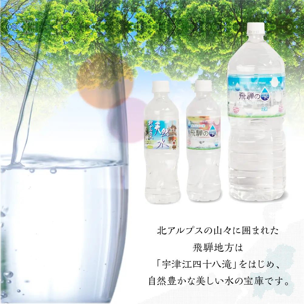 定期便 6か月 天然水 飛騨の雫 500ml×48本 (2ケース) | 定期便 JS102
