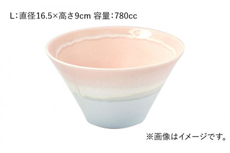 【美濃焼】パステルジュレ ピンク＆ブルー S/M/L 3個セット【伸光窯】【TOKI MINOYAKI返礼品】 食器 ボウル 鉢 どんぶり 丼 丼ぶり 麺鉢 サラダボウル ラーメンどんぶり デザート うどん 麺 食器セット セット 送料無料 パステルカラー ピンク ブルー 青    [MAQ042]