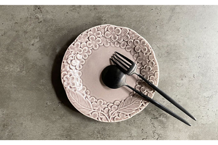 【美濃焼】Ortensia-オルテンシア- プレートM 4枚セット【Felice-フェリーチェ-藤田陶器】食器 ケーキ皿 取り皿 副菜皿 写真映え おしゃれ [MBX016]