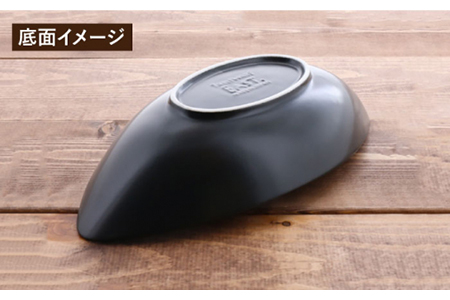 【美濃焼】CAFEリーフボウル 27cm 黒マット 4個セット【EAST table】 [MBS042]
