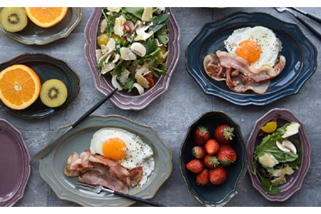 【美濃焼】fiorire-フィオリーレ- オーバルベーカー Lサイズ 2枚セット（indigoblue×iceblue）【Felice-フェリーチェ-藤田陶器】食器 楕円皿 パスタ皿 カレー皿 写真映え おしゃれ [MBX004]