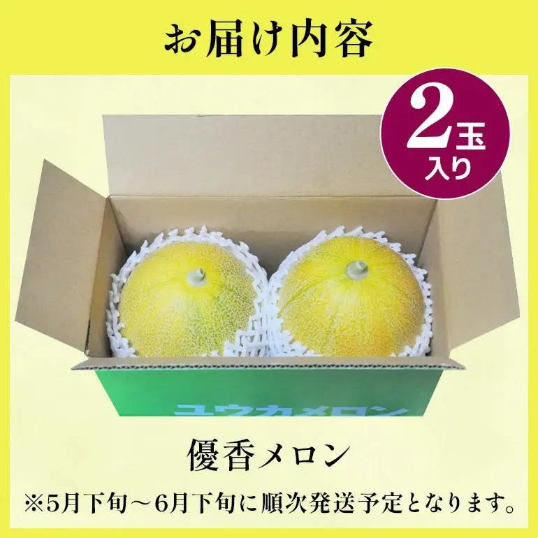 優香メロン 2玉 メロン カエるノ実有機農園  EJ-001