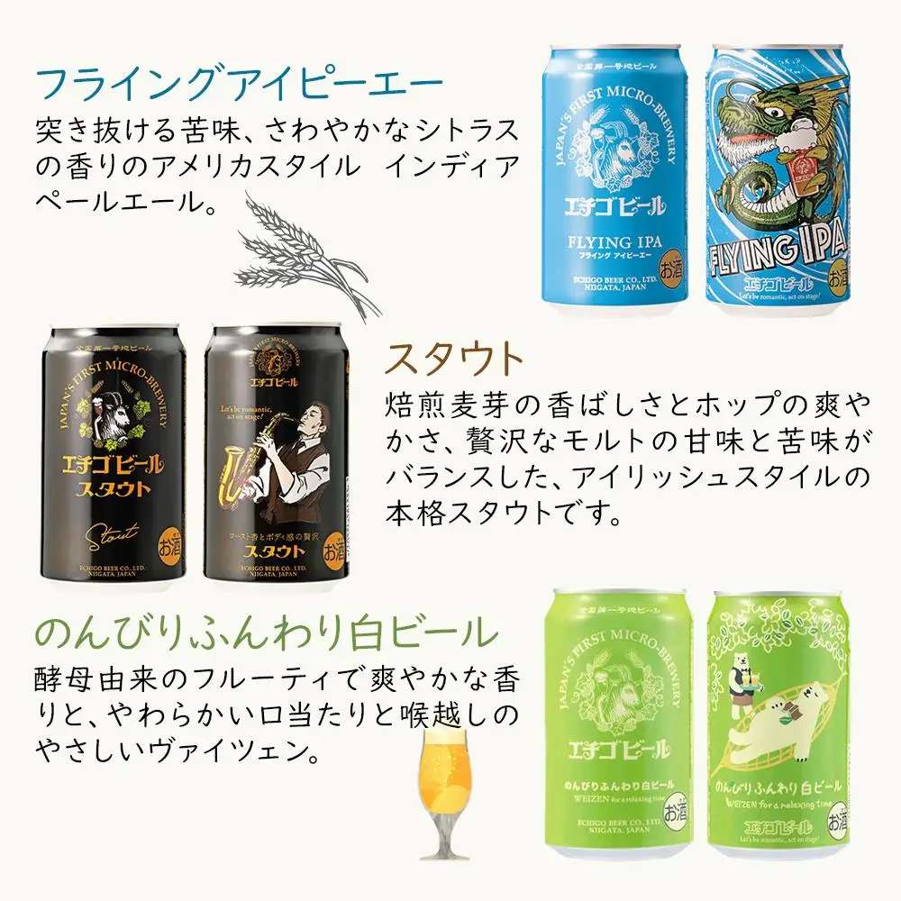 エチゴビール　350ml×12本入り｜新潟　新潟県　地ビール　ご当地　ビール　エール　越後ビール　エチゴビール