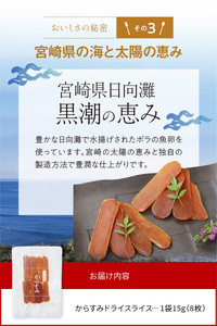 からすみ ドライスライス 8枚 食べやすい 使いやすい 旨み 凝縮 宮崎産 豊潤 ボラ 魚卵 太陽の恵み 日向灘 黒潮の恵み 国産 おつまみ 酒の肴 風味付け 珍味 常温 グルメ トッピング お土産 食品 加工品 宮崎県 延岡市 お取り寄せ 送料無料 N024-YZA0171