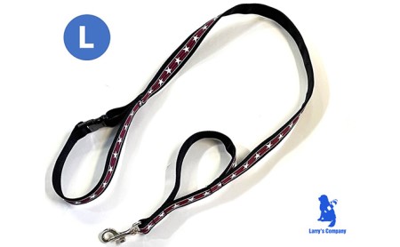 【大型犬用・Lサイズ】ハーフチョークカラーとリードのセット（シマ星＆ブラック） 雑貨 日用品 日本製 オリジナル 手作り 