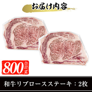 鹿児島県産 黒毛和牛 厚切り リブロース ステーキ (2枚 計800g)【ナンチク】B62-v01