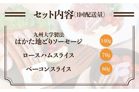 【 全3回 定期便 】 糸島 の 陽光 ハム セット 《糸島》 【志摩スモークハウス】 [AOA008]