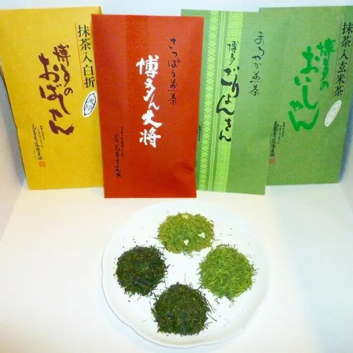 お茶詰合せ博多シリーズRH48（4種類入り） | 納税 返礼品 福岡 福岡県 福岡市 お茶 緑茶 煎茶 せんちゃ おちゃ 博多 飲み物 飲料 美味しいお茶 健康 日本茶 茶葉 飲み比べ お茶葉 お茶っ葉 福岡県産 抹茶入り玄米茶 抹茶入り