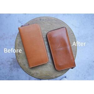 栃木レザー使用｜滑らか本革ラウンドファスナー長財布｜Round zip wallet 01｜レッド｜minca（全7色）