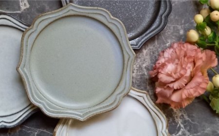 【美濃焼】fiorire-フィオリーレ- サークルプレート アンティーク・シャビーシック 小皿 4枚セット【Felice-フェリーチェ-藤田陶器】 食器 副菜皿 取り皿 デザートプレート 写真映え おしゃれ [MBX014]