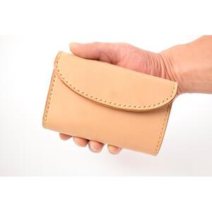 【minca】栃木レザーの三つ折り財布 ミドルサイズ ハンドステッチ滑らかな手触り/Middle wallet 01/レッド　518【雑貨 ファッション 人気 おすすめ 】