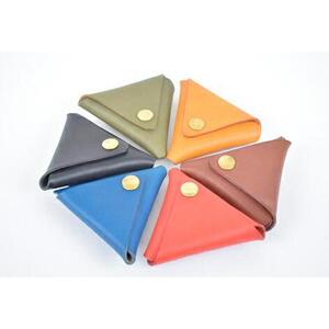 【minca】 栃木レザーの三角コインケース小 小銭入れ コンパクト 小さめ/Coin purse 01/オリーブ　469【雑貨 ファッション 人気 おすすめ 】