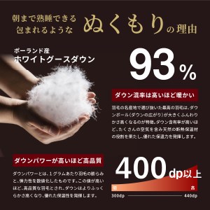 羽毛合い掛けふとん増量タイプ（ダブル）ポーランド産グース93％【創業100年】 羽毛布団 寝具 掛けふとん 掛布団 ダブル