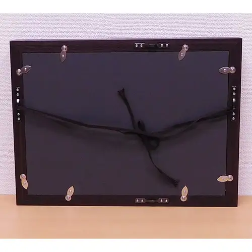 見開き御朱印帳額 見開き2面 こげ茶木目 UVカットアクリル板仕様 [No.438]