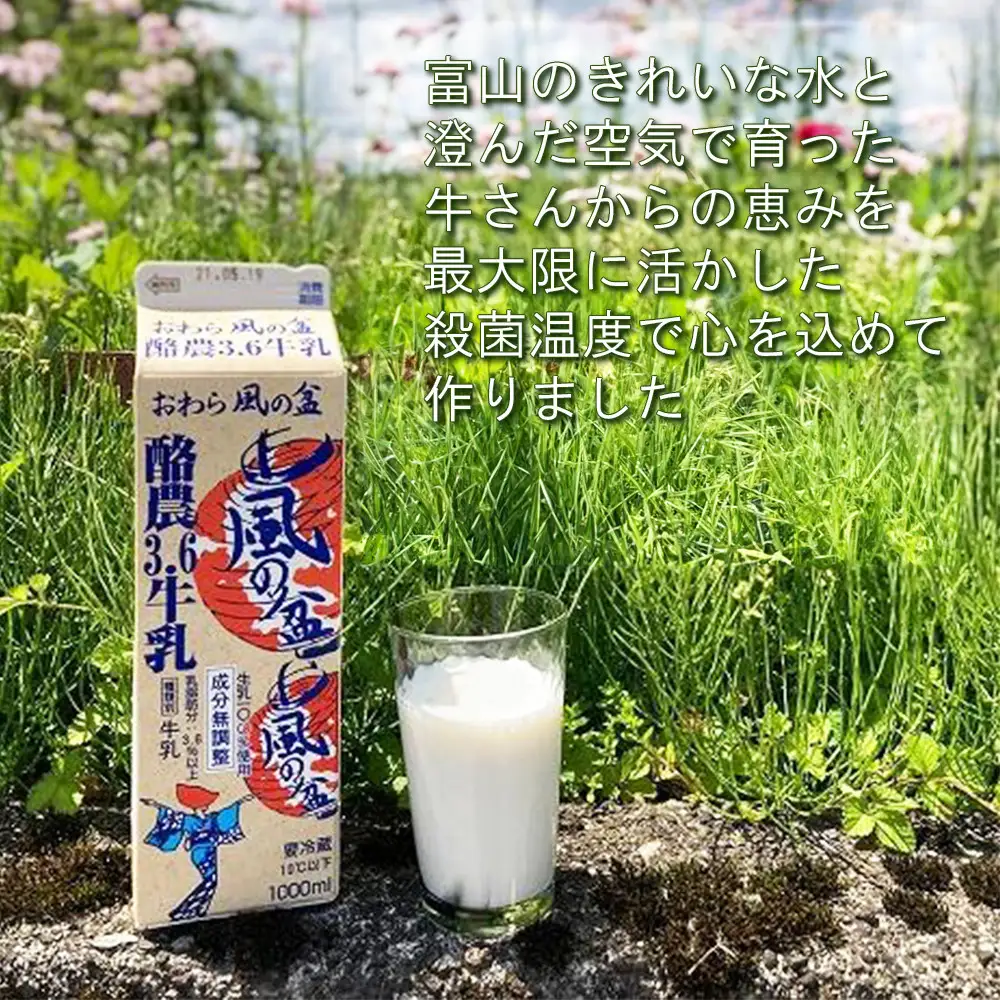 Yatsuo MILK １L(牛乳)【4本セット】富山八尾の特製おわら牛乳