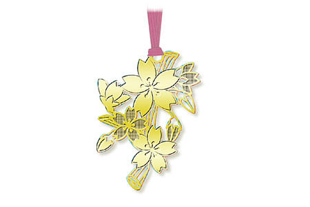 桜デザイン金のしおり（５枚セット）≪ブックマーク　しおり　フォトエッチング加工　桜 ≫※着日指定不可