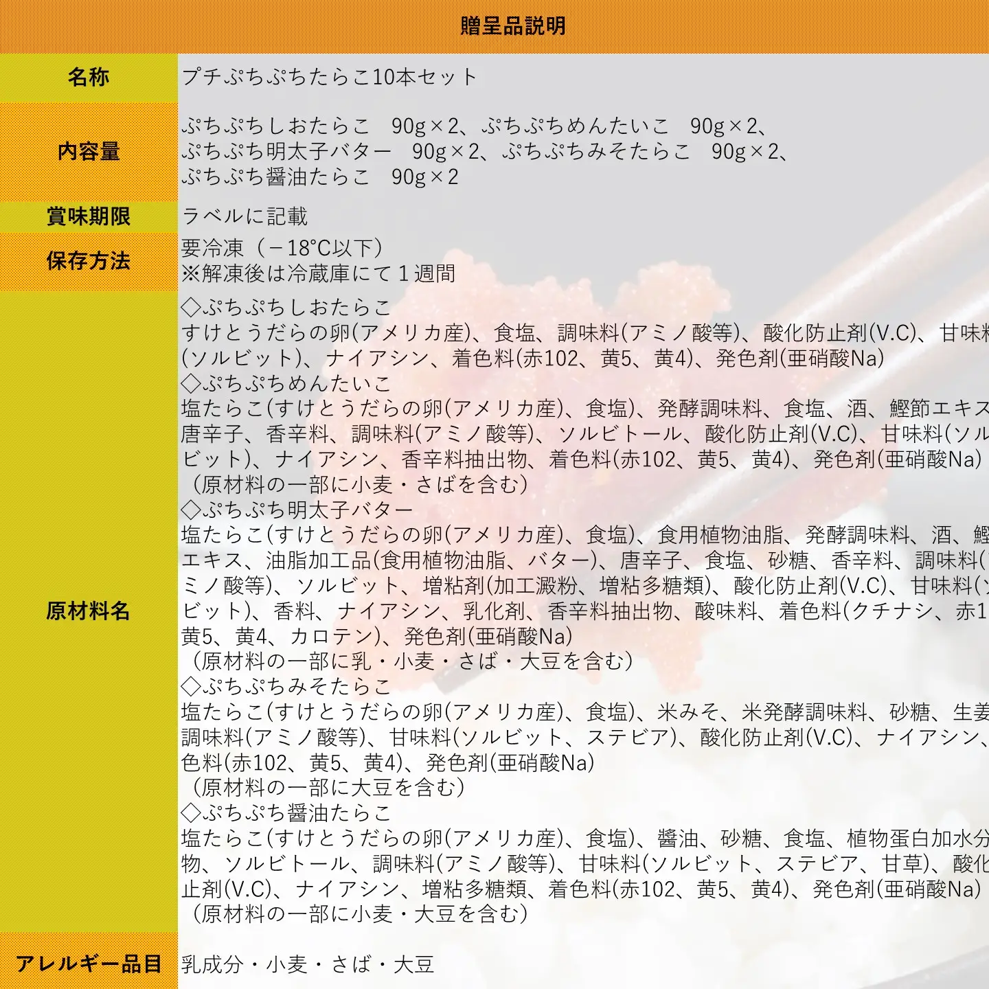 【FN】プチぷちぷちたらこ10本セット ～古平町から直送～