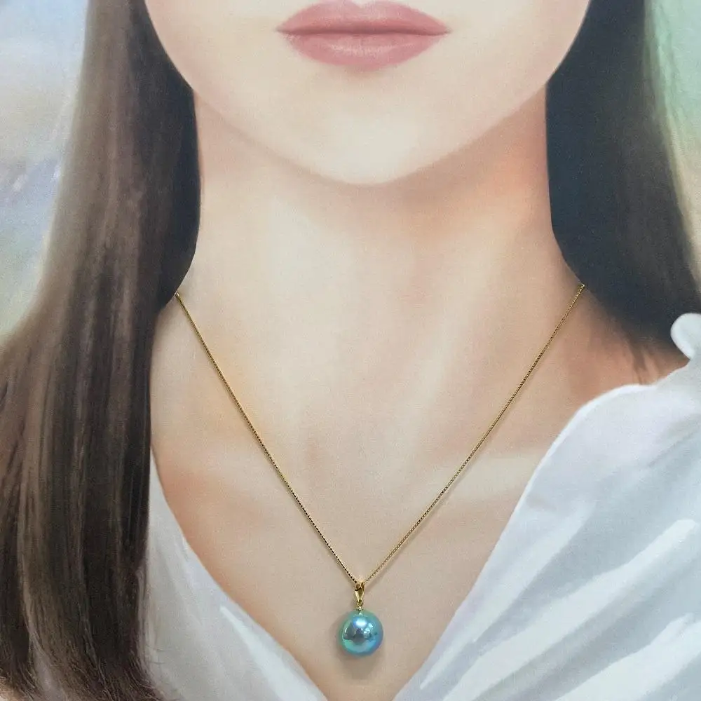 【奄美パール】マベ真珠 13mm K18イエローゴールドペンダント995