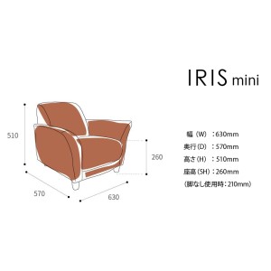 IRIS mini（イーリス ミニ）1人掛けミニソファ 460153001 UP395（※アイボリー）