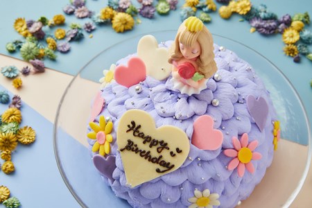 【Le Lis】プリンセスドール（パープル）♪とびっきり可愛い芸術デコレーションケーキ5号（4～6名様分）！もちろん美味しさにも自信！【冷凍でお届け・冷蔵解凍】 // デコレーションケーキ 芸術ケーキ