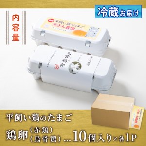平飼い鶏のたまごセット (合計20個・烏骨鶏たまご10個・赤鶏たまご10個) 元さん農園 卵 玉子 卵かけご飯 玉子焼き 平飼い 鶏 鶏卵 養鶏場直送 朝採れ 新鮮 大分県 佐伯市 【GE004】【 (株)海九】