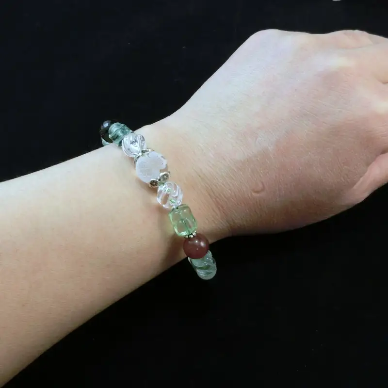 天然石ブレスレット「癒しのフクロウ」恋愛運【007B-082】