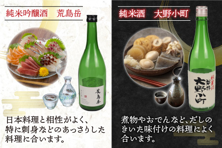 越前大野の地酒「荒島岳純米酒」「大野小町」720ml × 2本【お歳暮】