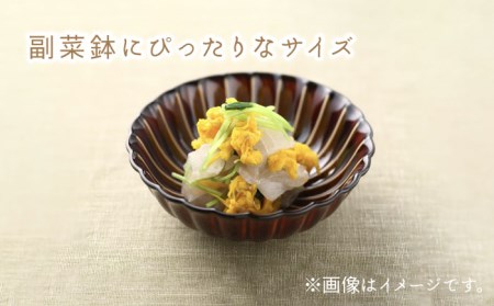 【美濃焼】ぎやまん陶 浅小鉢 ペアセット 漆ブラウン【カネコ小兵製陶所】【TOKI MINOYAKI返礼品】 食器 鉢 小鉢 副菜鉢 ボウル レンジ対応 電子レンジ対応 食洗器対応 ペア セット 食器セット 送料無料   [MBD120]