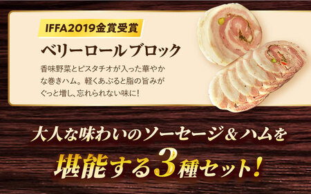 【3点×3回定期便】ハム詰合せ ほろよい3品[EAM038] ハム おつまみ 手づくりハム 詰合せ 詰め合わせ セット 定期便