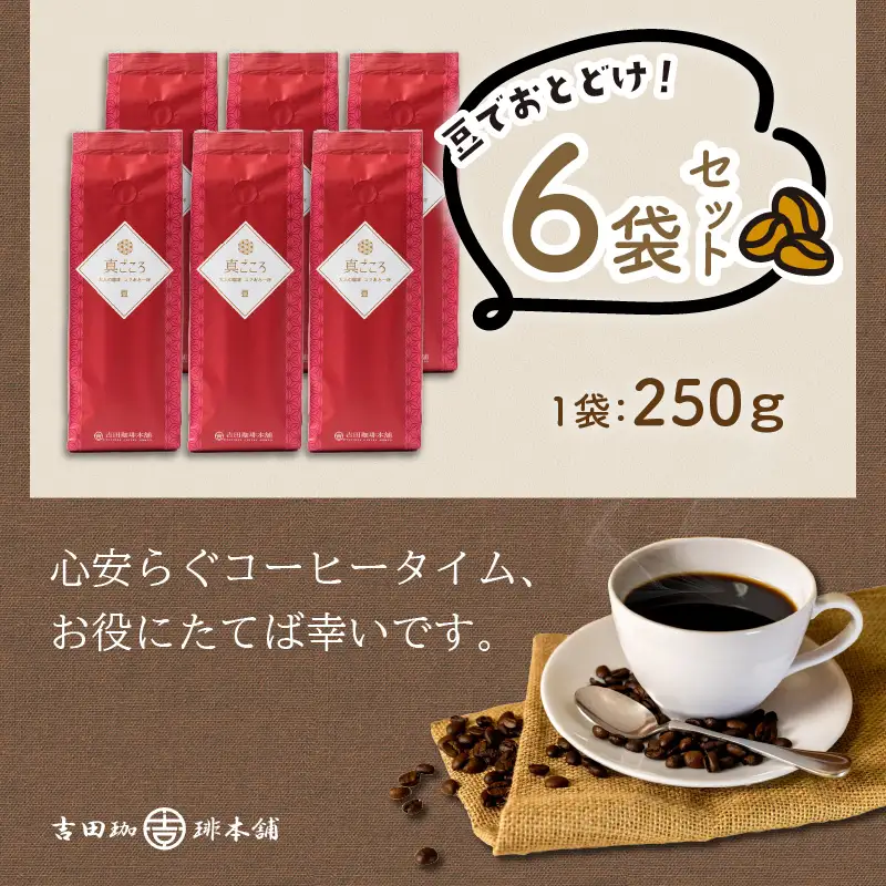 真ごころブレンド 250g×6袋／豆【010D-080】