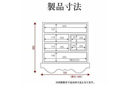 仙台箪笥 中型車箪笥 拭き漆塗り (申込書返送後、1ヶ月～6ヶ月程度でお届け) 欅産業 職人 おすすめ 船箪笥