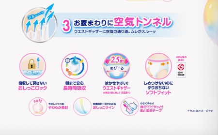 ［全3回定期便］ メリーズ ずっと肌さらエアスルー 【パンツタイプ】　Mサイズ（52枚入り）×3パック ｜オムツ  紙おむつ ベビー用品