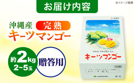 【先行予約 数量限定】 贈答用 キーツマンゴー 約2kg (2〜5玉 / 化粧箱入り) マンゴー 沖縄 BCAA006
