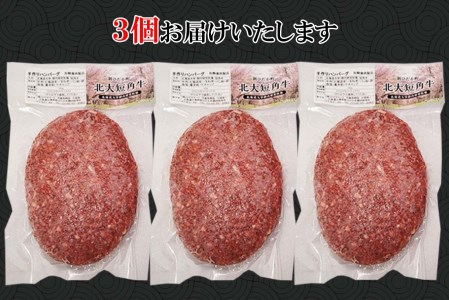  北海道産 北大 短角牛 ハンバーグ 計 540g (180g×3枚) 