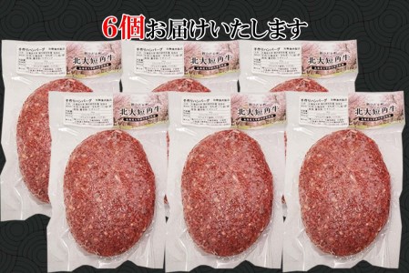 北海道産 北大 短角牛 ハンバーグ 計 1080g (180g×6枚) 