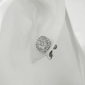 [MADE IN KOFU]PT900 ダイヤパヴェラウンドイヤリング TI-1076