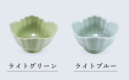 【波佐見焼】色変わり四ツ菊 小付け ターコイズ・ライトブルー・ライトグリーン・クリア 4個セット 食器 皿 【永泉】 [MC59]