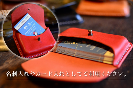 ＼父の日に／カードケース ミラノ (レッド) 名刺入れ 本革 牛革 [A-02701105] [BFAJ017]