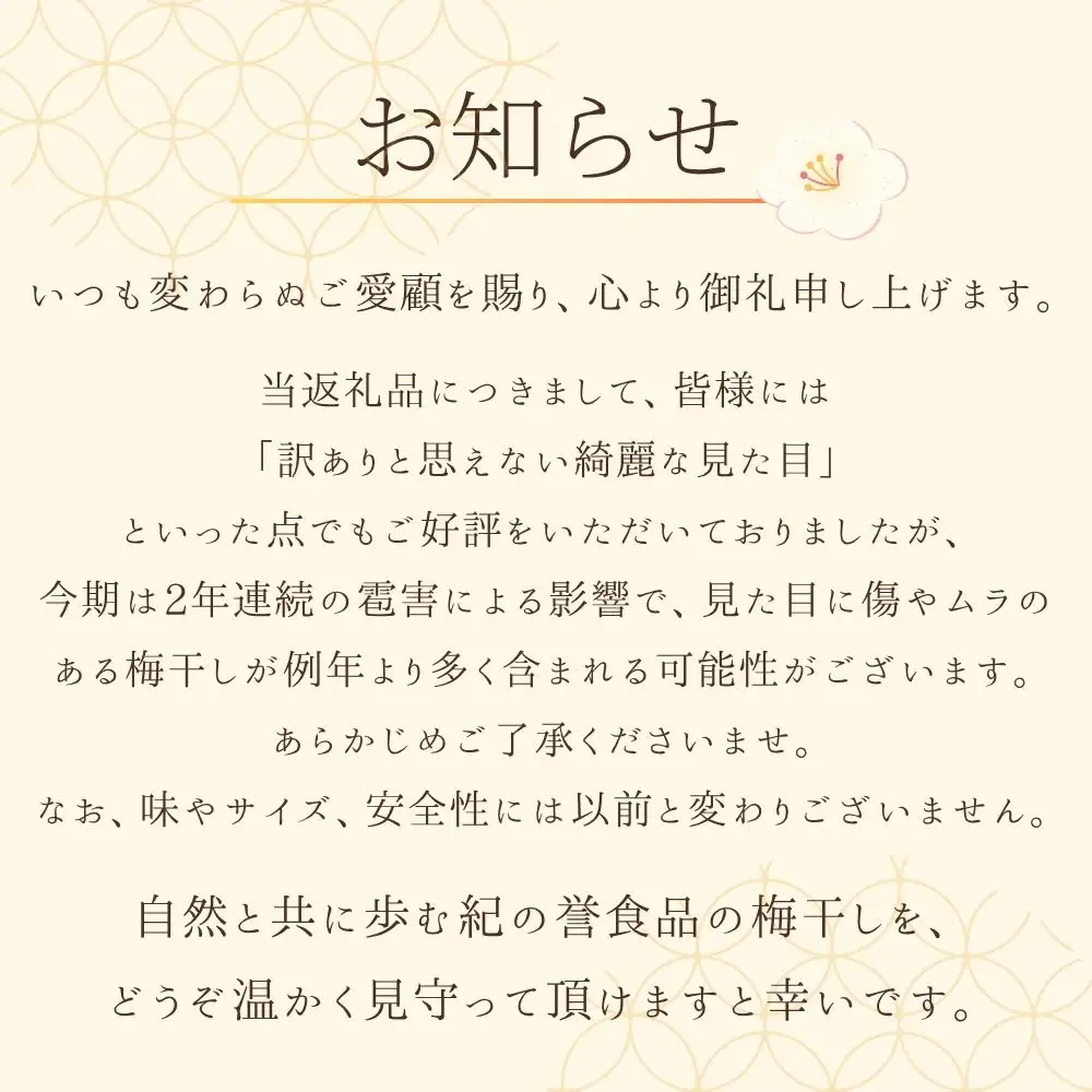 梅干し 大粒はちみつ梅干し 塩分約8%大容量1㎏【khs118】